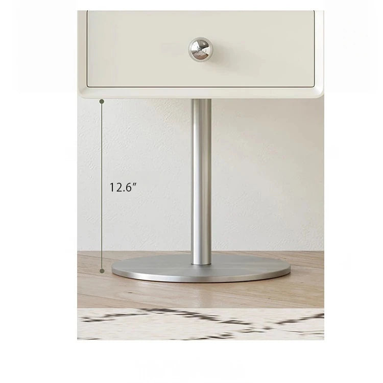 Stylish Multi-Layer Board Bedside Cupboard with Stainless Steel Base - Modern Nightstand for Bedroom Storage hsms-4917