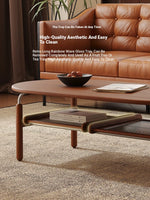 Stylish Ash Wood and Stainless Steel Tea Table with Glass Top - Modern Oval Design for Living Room hsms-4918