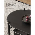 Stylish Black Ash Wood Coffee Table with Synthetic Leather Accents and Hidden Storage Space hsms-4919