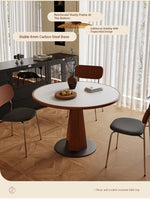 Elegant Round Solid Wood Dining Table with Ceramic Sintered Stone Top - Modern Home Furniture hsms-4920