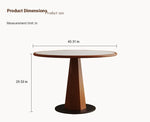 Elegant Round Solid Wood Dining Table with Ceramic Sintered Stone Top - Modern Home Furniture hsms-4920