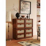 Solid Wood Ash Cabinet with Rattan Weaving - Stylish Storage Solution for Modern Interiors hsms-4922
