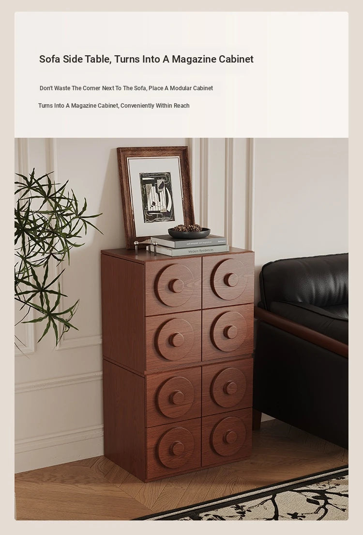 Stylish Multi-Layer Board Cabinet with Unique Circular Design - Modern Storage Solution for Your Home hsms-4925