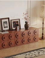 Stylish Multi-Layer Board Cabinet with Unique Circular Design - Modern Storage Solution for Your Home hsms-4925