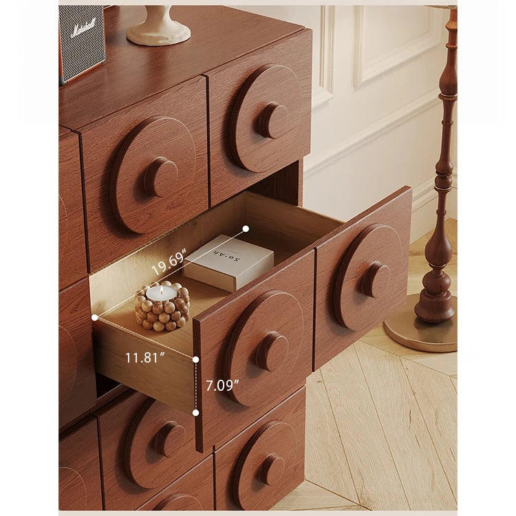 Stylish Multi-Layer Board Cabinet with Unique Circular Design - Modern Storage Solution for Your Home hsms-4925