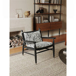 Stylish Ash Wood Accent Chair with Cowhide Leather Cushion - Perfect for Modern Living Rooms! hsms-4926
