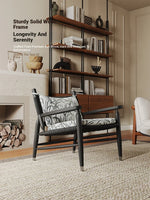 Stylish Ash Wood Accent Chair with Cowhide Leather Cushion - Perfect for Modern Living Rooms! hsms-4926