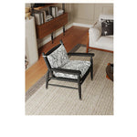 Stylish Ash Wood Accent Chair with Cowhide Leather Cushion - Perfect for Modern Living Rooms! hsms-4926