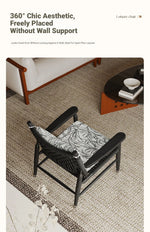 Stylish Ash Wood Accent Chair with Cowhide Leather Cushion - Perfect for Modern Living Rooms! hsms-4926