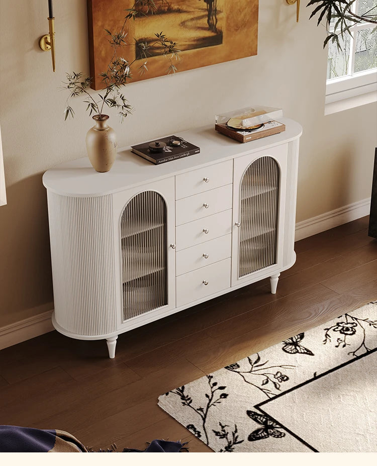 Elegant Solid Wood Cabinet with Glass and Ceramic Accents – Modern Storage Solution for Stylish Interiors hsms-4927