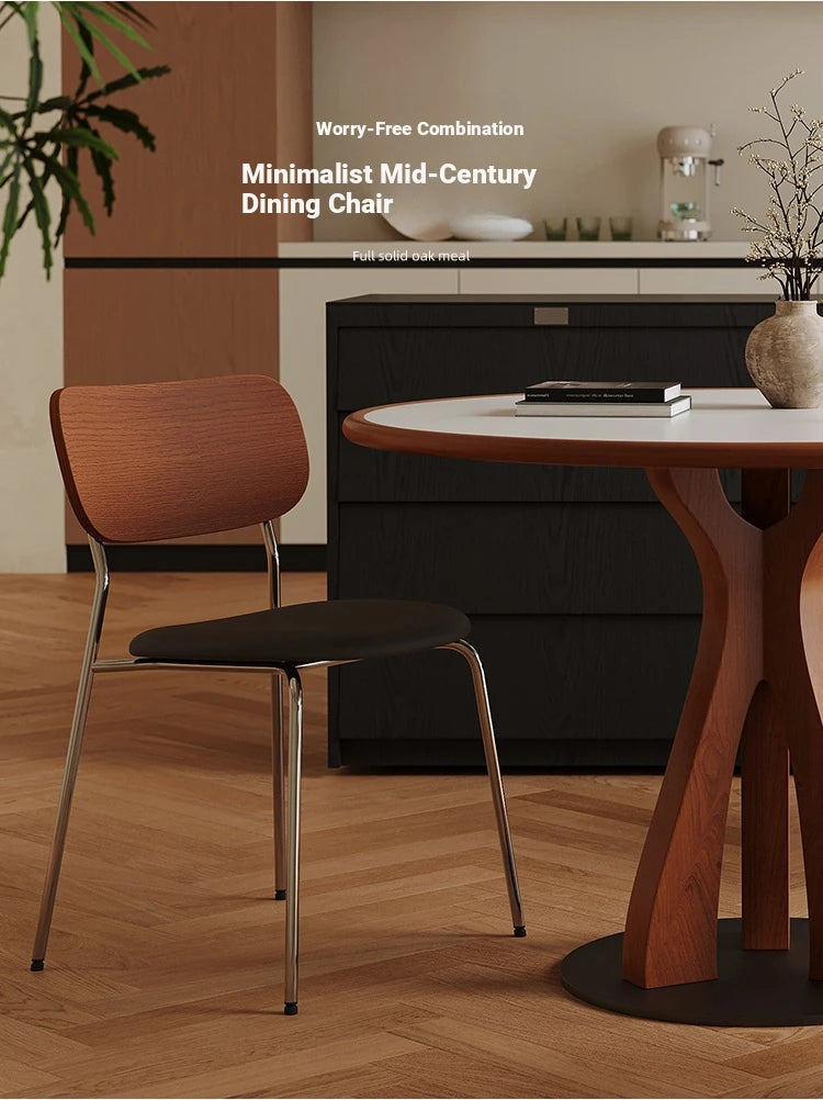 Stylish Solid Wood and Ceramic Sintered Stone Round Dining Table for Modern Interiors hsms-4929