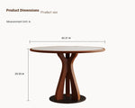 Stylish Solid Wood and Ceramic Sintered Stone Round Dining Table for Modern Interiors hsms-4929