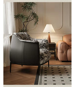 Stylish Pine Techno Fabric Cotton-Ramie Accent Chair for Modern Living Room Decor hsms-4930