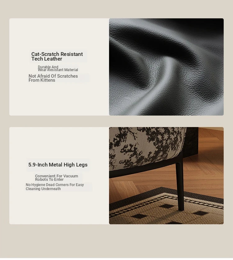 Stylish Pine Techno Fabric Cotton-Ramie Accent Chair for Modern Living Room Decor hsms-4930