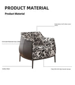 Stylish Pine Techno Fabric Cotton-Ramie Accent Chair for Modern Living Room Decor hsms-4930