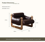 Stylish Ash Wood Armchair with Down Stuffing, Premium Cowhide Leather, and Synthetic Leather Upholstery for Modern Living Spaces hsms-4931