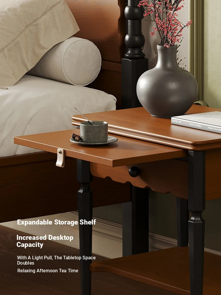 Elegant Solid Wood Bedside Cupboard with Storage Drawer and Bottom Shelf – Perfect for Bedroom Decor hsms-4932