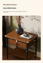 Elegant Solid Wood Bedside Cupboard with Storage Drawer and Bottom Shelf – Perfect for Bedroom Decor hsms-4932