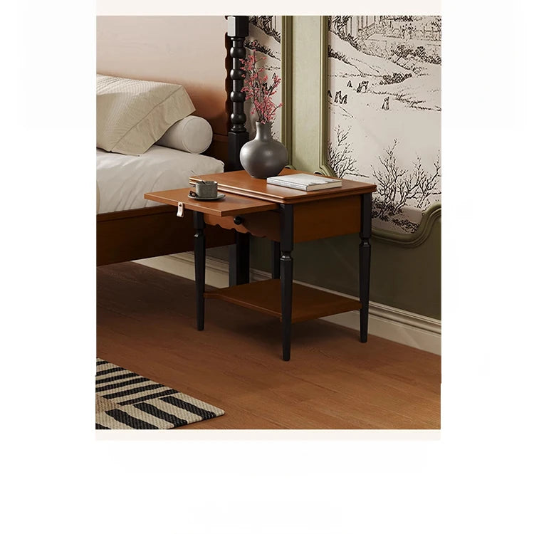 Elegant Solid Wood Bedside Cupboard with Storage Drawer and Bottom Shelf – Perfect for Bedroom Decor hsms-4932