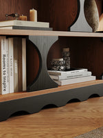 Stylish Multi-Layer Board Cabinet Bookcase - Modern Design with Unique Curved Shelves for Living Room & Home Decor hsms-4933