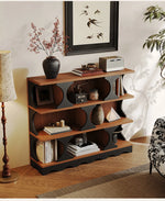 Stylish Multi-Layer Board Cabinet Bookcase - Modern Design with Unique Curved Shelves for Living Room & Home Decor hsms-4933