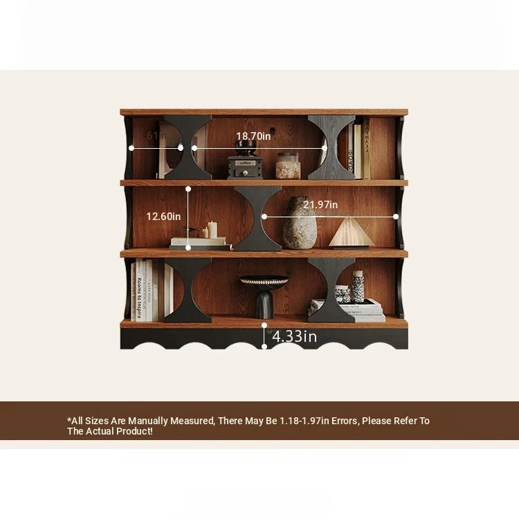 Stylish Multi-Layer Board Cabinet Bookcase - Modern Design with Unique Curved Shelves for Living Room & Home Decor hsms-4933
