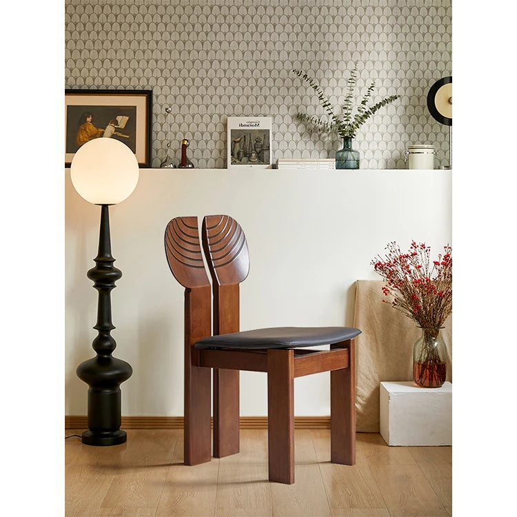 Stylish Ash Wood Chair with PU Leather Seat - Modern Design for Any Space hsms-4934