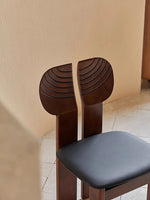 Stylish Ash Wood Chair with PU Leather Seat - Modern Design for Any Space hsms-4934