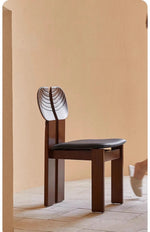 Stylish Ash Wood Chair with PU Leather Seat - Modern Design for Any Space hsms-4934