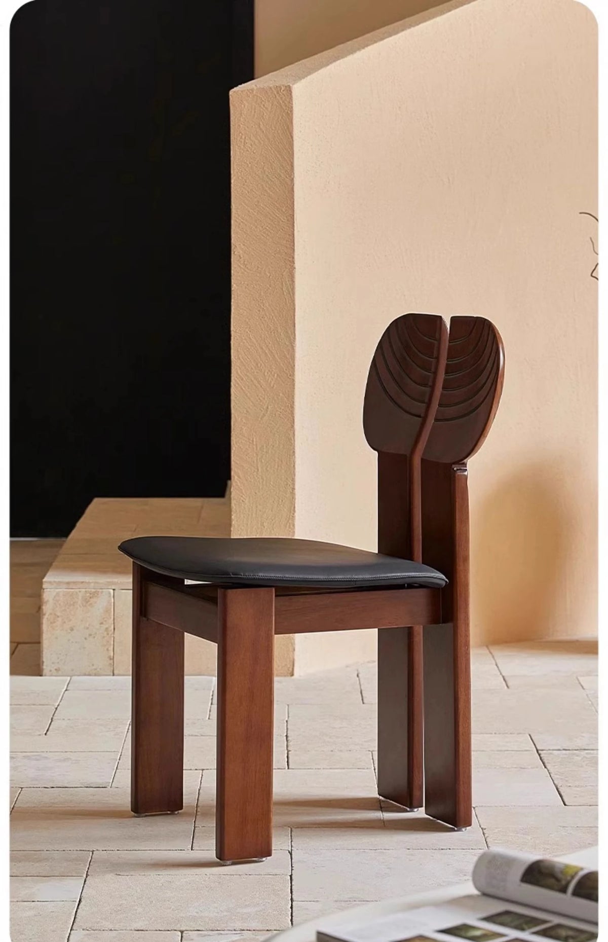 Stylish Ash Wood Chair with PU Leather Seat - Modern Design for Any Space hsms-4934