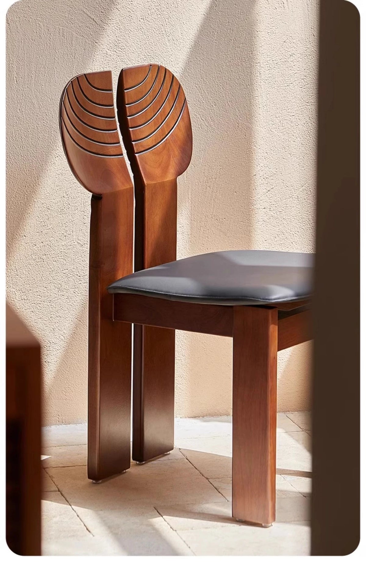 Stylish Ash Wood Chair with PU Leather Seat - Modern Design for Any Space hsms-4934