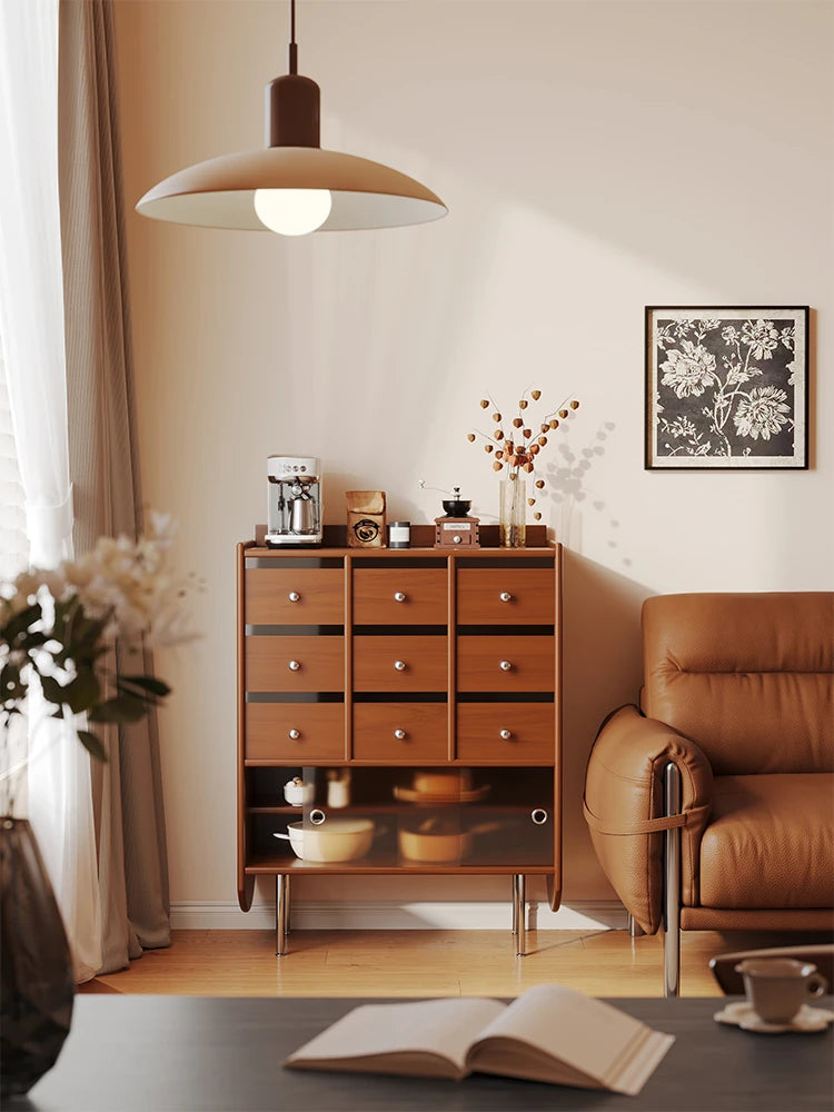 Stylish Solid Wood Cabinet with Tempered Glass Doors - Ideal Storage Solution for Home Decor hsms-4935