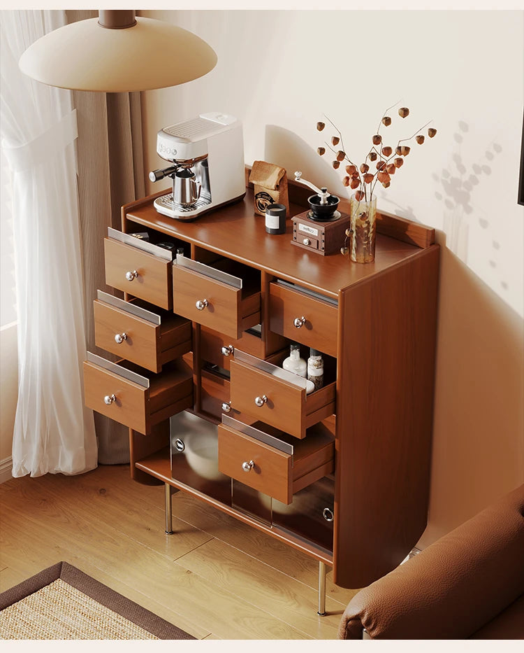 Stylish Solid Wood Cabinet with Tempered Glass Doors - Ideal Storage Solution for Home Decor hsms-4935