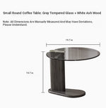 Elegant Ash Wood and Marble Coffee Table with Tempered Glass - Modern Living Room Accent hsms-4936