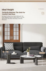 Elegant Ash Wood and Marble Coffee Table with Tempered Glass - Modern Living Room Accent hsms-4936