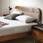 Elegant Solid Wood Bed with Techno Fabric and Red Sandalwood Accents – Stylish Modern Furniture for Your Bedroom hsxz-2156