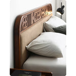 Elegant Solid Wood Bed with Techno Fabric and Red Sandalwood Accents – Stylish Modern Furniture for Your Bedroom hsxz-2156