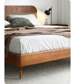 Elegant Solid Wood Bed with Techno Fabric and Red Sandalwood Accents – Stylish Modern Furniture for Your Bedroom hsxz-2156