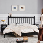 Stylish Red Oak Pine Bed Frame with Elegant Headboard – Perfect Blend of Comfort and Chic Design for Your Bedroom hsxz-2157
