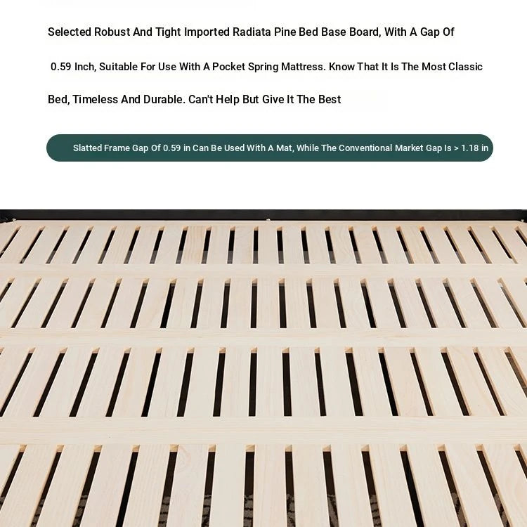 Stylish Red Oak Pine Bed Frame with Elegant Headboard – Perfect Blend of Comfort and Chic Design for Your Bedroom hsxz-2157