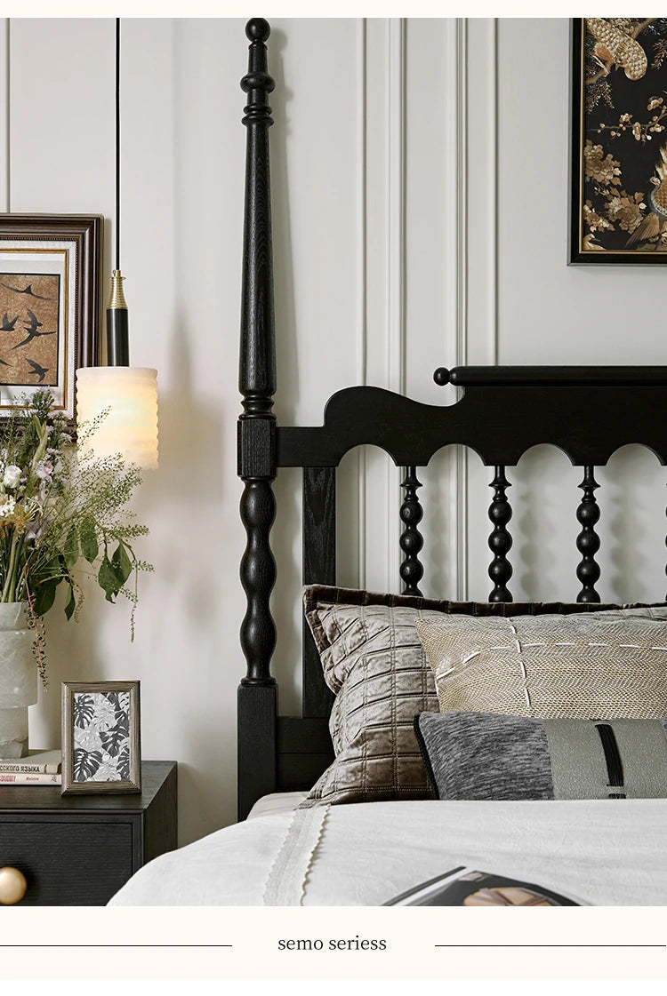 Stylish Red Oak & Pine Bed Frame - Modern Design for Your Bedroom Sanctuary hsxz-2159