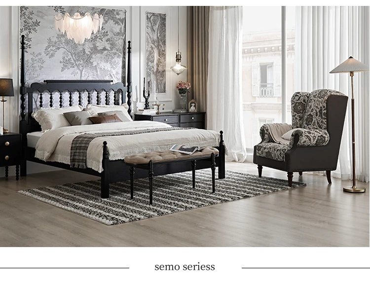Stylish Red Oak & Pine Bed Frame - Modern Design for Your Bedroom Sanctuary hsxz-2159