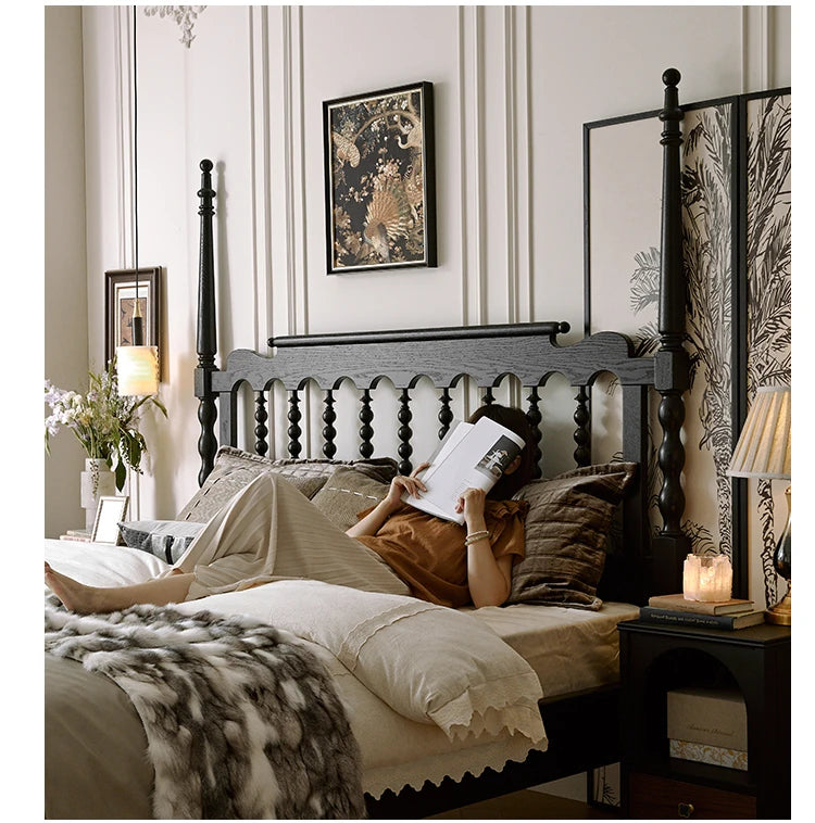 Stylish Red Oak & Pine Bed Frame - Modern Design for Your Bedroom Sanctuary hsxz-2159