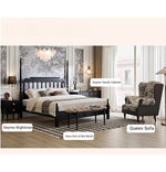 Stylish Red Oak & Pine Bed Frame - Modern Design for Your Bedroom Sanctuary hsxz-2159