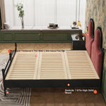 Elegant Ash Wood and Cherry Wood Upholstered Bed with Spacious Foam Mattress and Stylish Storage Drawers hsxz-2160