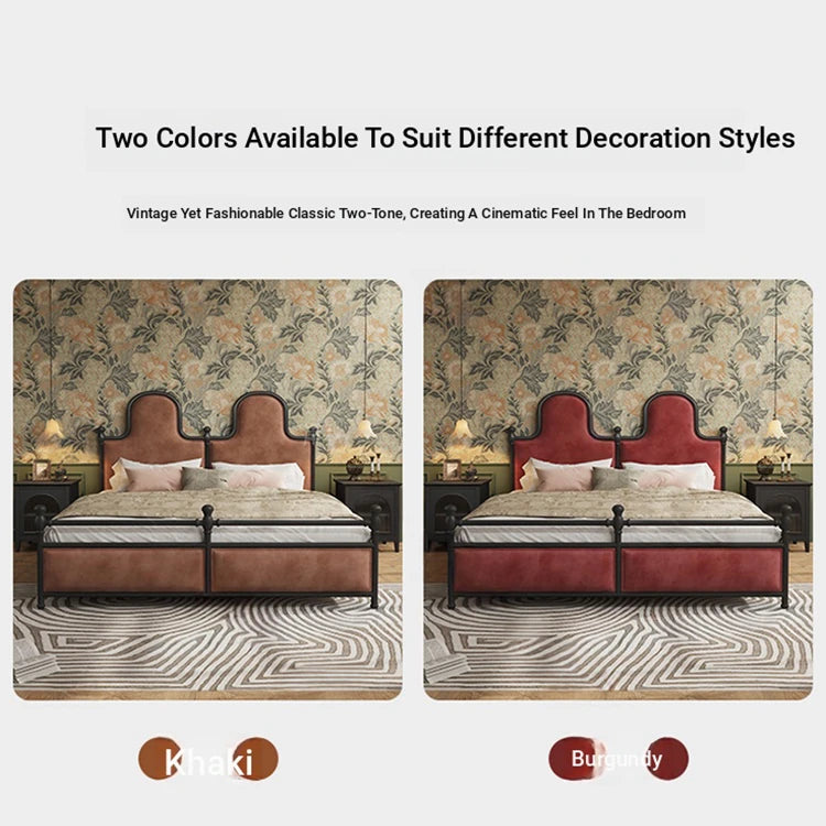 Elegant Ash Wood and Cherry Wood Upholstered Bed with Spacious Foam Mattress and Stylish Storage Drawers hsxz-2160