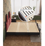 Elegant Ash Wood and Cherry Wood Upholstered Bed with Spacious Foam Mattress and Stylish Storage Drawers hsxz-2160