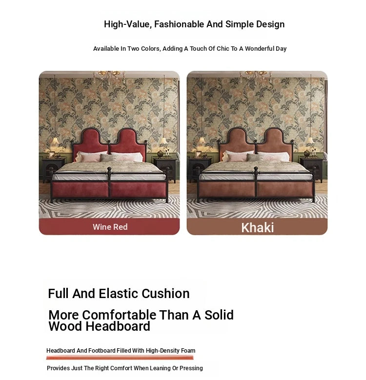 Elegant Ash Wood and Cherry Wood Upholstered Bed with Spacious Foam Mattress and Stylish Storage Drawers hsxz-2160