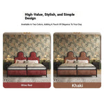 Elegant Ash Wood and Cherry Wood Upholstered Bed with Spacious Foam Mattress and Stylish Storage Drawers hsxz-2160