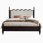 Elegant Red Oak Solid Wood Bed with Suede and Foam Comfort - Modern Multi-Layer Design for Stylish Bedrooms hsxz-2162